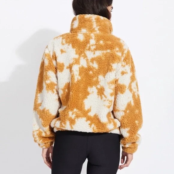 Betsy Johnson Performance Teddy Bear Jacket Woman’s Size Small Tan and Cream - Picture 6 of 12